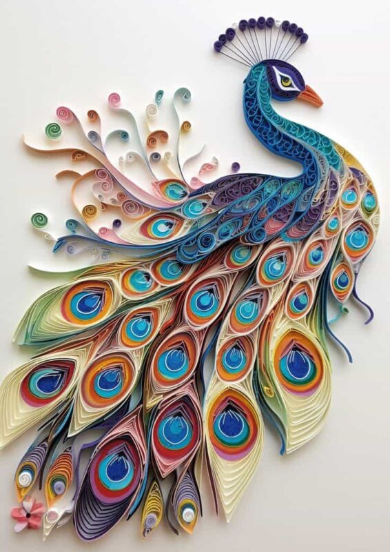 quilling tavus kuşu figürü tasarım
