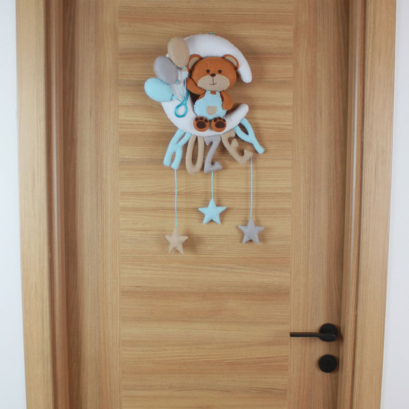 Kuzey isimli Aydede Ayıcık Bebek Odası Kapı Süsü