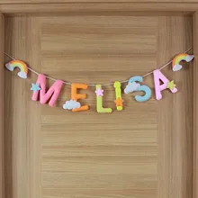 Yakın çekim: MELİSA harfleri ve ara süslemeler, keçe dokusu