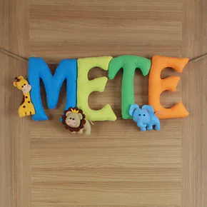 Mete İsimli Safari Temalı Keçe Hastane Bebek Kapı Süsü