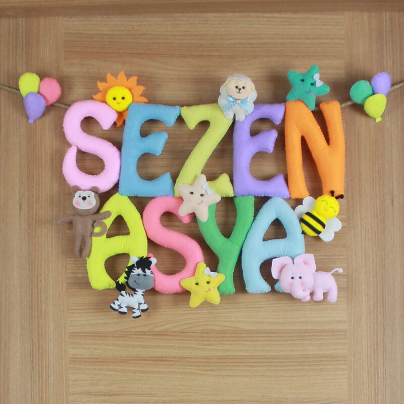 Sezen Asya İsimli Keçe Hastane Bebek Kapı Süsü