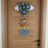 Ege isimli yıldız desenli balonlu keçe bebek kapı süsü