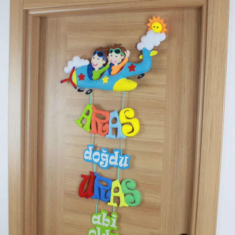 Aras ismi ve doğdu yazısı keçe detayları