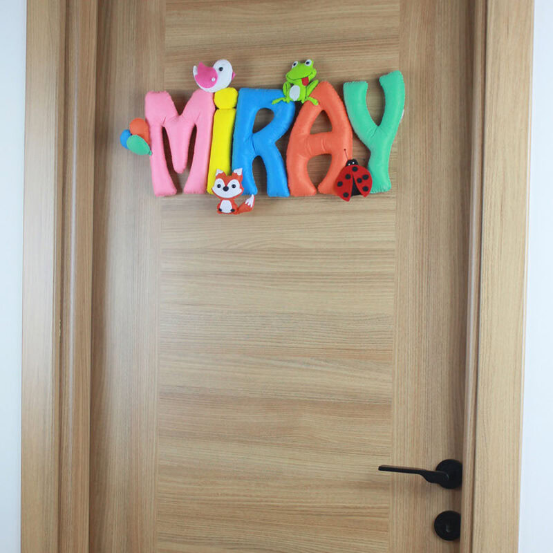 Uğur böceği detaylı kişiye özel bebek kapı süsü