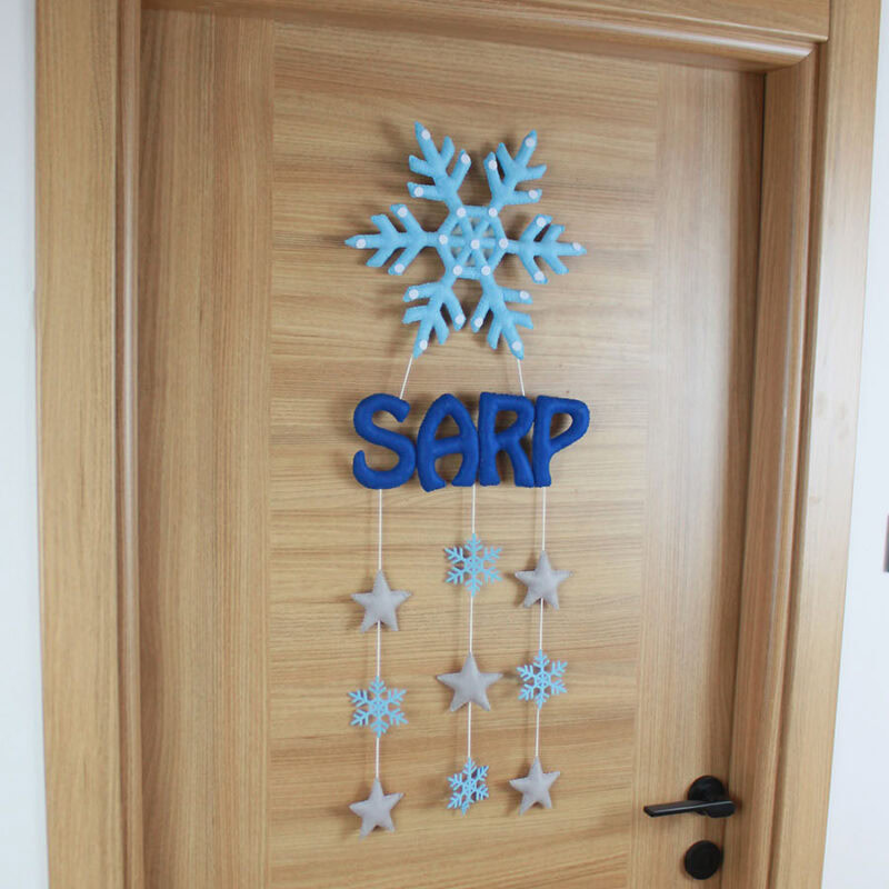 Kış temalı bebek odası dekorasyonu kapı süsü modeli