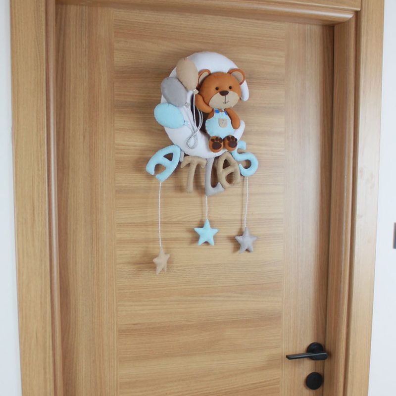 Sallanan yıldız ve aydede detaylı bebek odası süsü