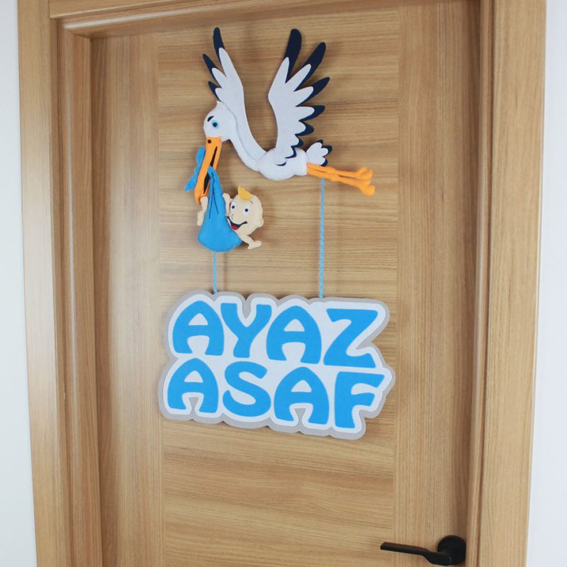 Ayaz Asaf yazılı büyük keçe isimlik paneli detay