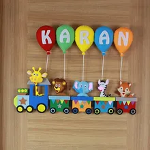 Karan İsimli Balonlu Trenli Safari Keçe Kapı Süsü