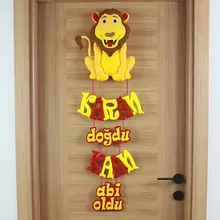 Karan Kaan İsimli Aslan Bebek Kapı Süsü