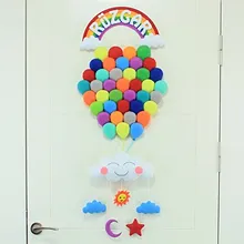 Rüzgar İsimli Rengârenk Balonlu Gökkuşağı Keçe Bebek Kapı Süsü